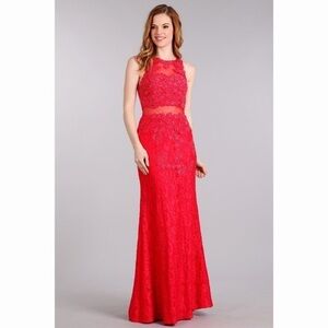 1695 Red Lace Dress